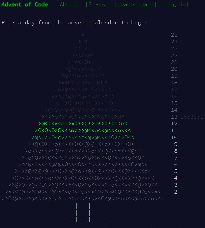 The Christmas count down with code